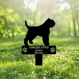 Custom Bouviers Des Flandres Metal Memorial Garden Stake Personalized Pet Grave Marker Name Sign Remembrance Stake Decor Sympathy Dog Loss,Outdoor Statues for Yard Garden Lawn Patio Pathway Grave.