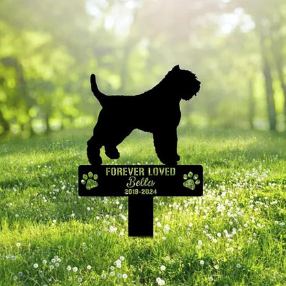 Custom Bouviers Des Flandres Metal Memorial Garden Stake Personalized Pet Grave Marker Name Sign Remembrance Stake Decor Sympathy Dog Loss,Outdoor Statues for Yard Garden Lawn Patio Pathway Grave.