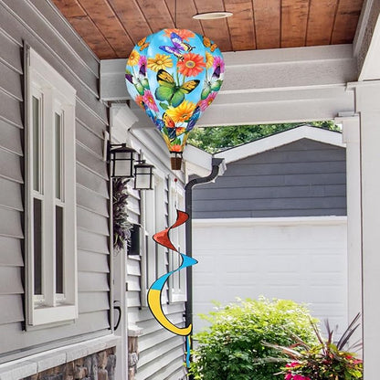 Fluttering Butterflies Spring Hot Air Balloon Wind Twister 54" x 12" Briarwood Lane