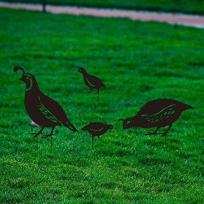 4Pcs Quail Animal Statue Garden Ornaments Yard Sign Quail Sculpture Easter Decors Garden Stakes Photographic Props Garden Decor for Outdoor
