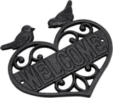MOLIGOU Cast Iron Welcome Sign, Wall Mount Welcome Plaque, Bird Welcome Sign for Front Door, Porch, Entryway