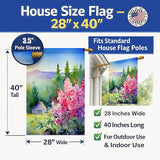 Caroline's Treasures Idaho Syringa in Watercolor House Flag Large Porch Sleeve Pole Decorative Outside Yard Banner Artwork Wall Hanging, Polyester, House Size, Multicolor