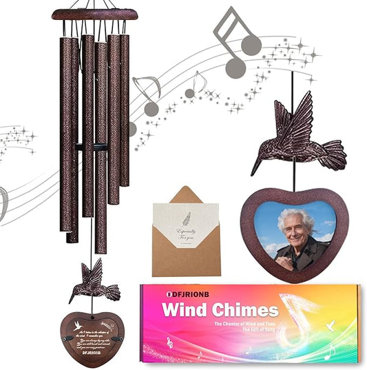 32-Inch Heartfelt Memorial Wind Chimes - Gently Soothing Sympathy Gifts for Loss of Loved One, Perfectly Serene Wind Chimes for Outside & Meaningful Memorial Gifts