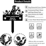 Custom Golden Retriever Dog Memorial Grave Marker,Personalized Metal Flora Dog Memorial Stake,Dog Memorial Plaque Burial Stake Engraved Sign,Sympathy Grave Stake for Lost Dog,Dog Headstone
