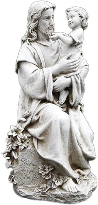 Avalon Gallery Garden Statue - Indoor/Outdoor Catholic Sculpture for Home or Church, 20" Tall, Jesus with Child