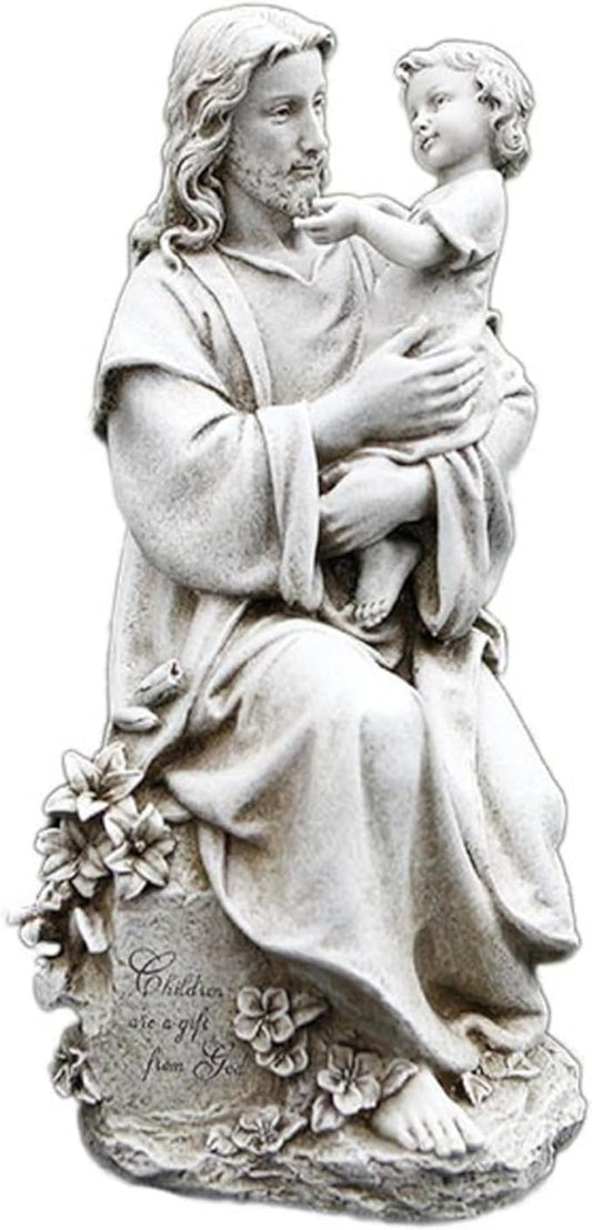 Avalon Gallery Garden Statue - Indoor/Outdoor Catholic Sculpture for Home or Church, 20" Tall, Jesus with Child