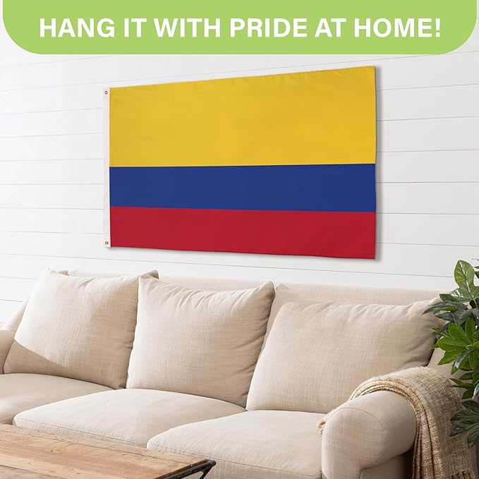 Evergreen Colombian Flag 3x5 Outdoor Double Sided, Colombia Flags for Outside with Grommets, 3-Ply Banners for Garden Patio, Indoor Wall Decor for Room, Works with Standard Estate Flag Poles