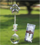 Paw Print Sun Catcher Crystals Prisms Hanging Garden Decor Pet Memorial Gifts Dog Remembrance Gift Loss Sympathy Rainbow Maker Suncatcher for Window Friend Birthday