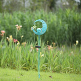 Hapjoy Outdoor Solar Lights Garden Decor for Patio,Lawn or Pathway Moon Decorations Crackle Glass Globe Stake Metal Lights Waterproof Warm LED Garden Gifts (Blue)