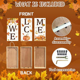 Thanksgiving Porch Sign, Fall Pumpkin Welcome Sign for Front Door, Autumn Truck Decor Yard Sign Thanksgiving Fall Standing Wood Signs Door Signs Indoor Outdoor Vertical Signs for Patio