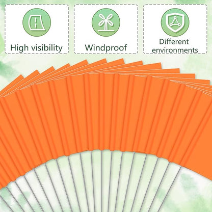 Amylove 300 Pcs Marking Flags 15 x 4 x 5 Inch Marker Flags for Lawn Yard Survey for Lawn Irrigation Landscape Fence Sprinkler Pet Training(Orange)