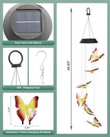 DOUBLEZHE Solar Wind Chimes for Outside, Color Changing Butterfly Wind Chime Outdoor Clearance, Birthday Gifts for Mom Women Grandma Wife Girls, Unique Decor Colorful Patio Yard Party Decoration