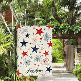 Gkyygk Patriotic Freedom Stars Garden Flag 12x18 Double Sided Banners Yard Flag Welcome Seasonal Farmhouse Yard Outside Decoration