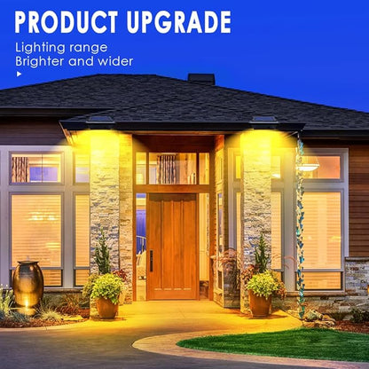 Gutter Solar Patio Decor Lights, 40 LED Deck Outdoor Waterproof Fence for Wall Backyard Porch, Pool, Step Stairs, Yard, Garden, Pathway (2Pack-Black, Warm White)