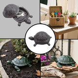 4.41" Cast Iron Turtle Key Hider Spare Key Holder Garden Decoration Turtle Jewelry Trinkets Box,Iron-color