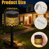 Decorative Solar Mandala Lights, Metal Solar Powered Waterproof Wall & Fence Lights for Garden, Patio, Backyard, Step & Post Decor with Mandala Design (4pcs,Colored Light)