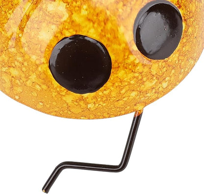 Focket Metal Garden Decor, Iron Handcrafted Industrial Coating Bright Colors Yard Art Lawn Ornaments Real Design Lifelike Easy to Install Metal Sculpture for Lawn, Yard (Yellow)