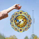 10 Inch Bee Wind Spinner, 3D Stainless Steel Hanging Kinetic Wind Sculpture for Home Garden Yard Art Lawn Balcony Window Porch Outdoor Indoor Decor