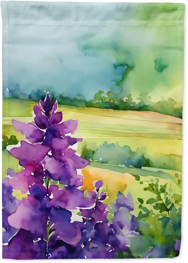 Caroline's Treasures New Jersey Violet in Watercolor House Flag Large Porch Sleeve Pole Decorative Outside Yard Banner Artwork Wall Hanging, Polyester, House Size, Multicolor