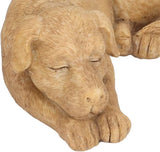 Hapivida Dog Garden Statue, 5.5in Mini Puppy Garden Memorial Stone Sleeping Dog Statue Decor Outdoor Resin Realistics Sculptures Gift Yellow
