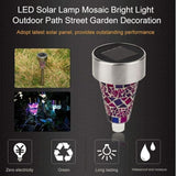 6Pcs Solar Mosaic Border Lawn Garden Lights, LED Mosaic Stake Lights Pathway Landscape Lighting for Patio Walkway Driveway Outdoor Christmas Garden Home Decoration (Orange/Yellow)