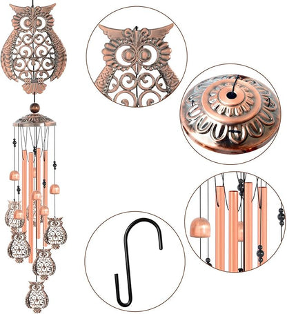 Owl Wind Chimes, Gifts for Mom, Women, Grandma, Outdoor Indoor Wind Chimes, Room Decor, Owls Gifts for Women, Owl Decor Gift