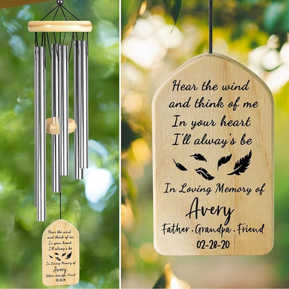 Sympathy Wind Chimes for Outside - Memorial Gifts for Loss of Loved One - Bereavement Condolence Remembrance Funeral Gifts for Grieving Friends Loss of Mother Father - in Memory of Loved One