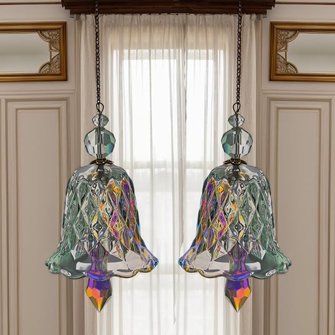 Rainbow Crystal Wind Chimes 2 Pcs,Crystal Suncatchers for Window Hanging Wind Chime Style Garden Sun Catchers,Gifts for Mom, Wife, Grandma Neighbors