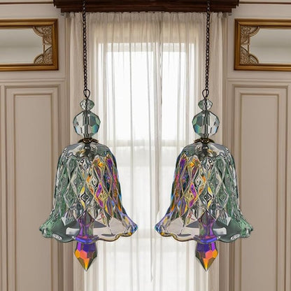 Rainbow Crystal Wind Chimes 2 Pcs,Crystal Suncatchers for Window Hanging Wind Chime Style Garden Sun Catchers,Gifts for Mom, Wife, Grandma Neighbors