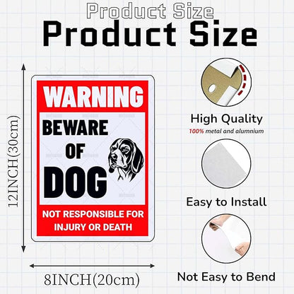 Beware of Dog Sign Beagle Metal Sign Warning Beware of Dog Signs for Fence Outdoor Farm Garden Gate Home Yard Decor 8x12 Inch