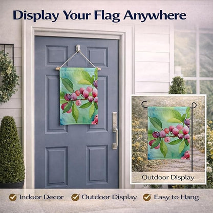 Caroline's Treasures Connecticut Mountain Laurels in Watercolor Garden Flag Mailbox Flag Decorative Yard Flag Banner Outside Patio Artwork Yard Flower Beds, Garden Size, Multicolor