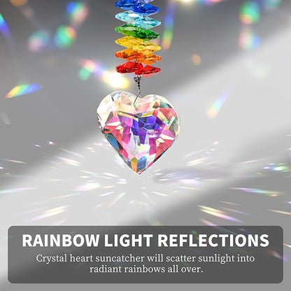 Pet Memorial Crystal Suncatcher Gifts for Loss of Dog/Cat, Window Hanging Crystal Heart Prism Sun Catcher Rainbow Maker Pendant