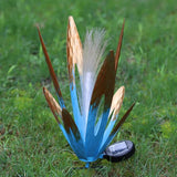 Metal Agave Garden Statue - 13x13x17 inch Solar LED Outdoor Lawn Decor, Hand-Painted Rustic Aloe Vera Sculpture, Waterproof Yard Art for Patio Pathway