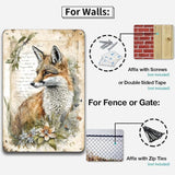 YOYI ART Patio Garden Signs for Outside - Fox Wall Art Decor Vintage Tin Signs, Metal Outdoor Wall Decor for Patio, Garden Fence, Backyard, Farm House and Fox Nursery, Gifts for Fox lover, 8 x 12 Inch