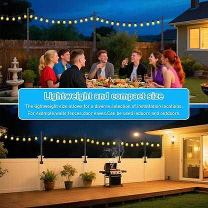 NUERPO 10 Pack String Light Poles,2.8Ft Metal Poles for Outdoor String Lights,Outdoor Light Poles with Post,Poles/Stand for Outside,Patio,Deck,Backyard,Garden Wedding,Party