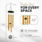 Memorial Gifts, Wind Chimes for Loss of Loved One - 36" Tree of Life, Deep Toned Windchimes Outdoors, Porch Decor, Double-Sided Engraved, loss of father gift, Wind Chimes for Outside Clearance