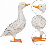 Shorayn Metal Duck Garden Statue, Life-Size Iron Mallard, Handmade White Duck Yard Decor, Indoor Outdoor Ornament, Gift for Housewarming/Mother’s Day/Christmas