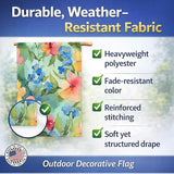 Caroline's Treasures Alaska Forget-me-nots in Watercolor House Flag Large Porch Sleeve Pole Decorative Outside Yard Banner Artwork Wall Hanging, Polyester, House Size, Multicolor