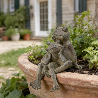 Braxio Frog Statue Outdoor Garden Decor - Large Lifelike Sitting Frog Sculpture for Patio, Yard, Pond, Realistic Garden Figurines, Resin Art Gifts 6.7 x 8 x 11 Inches