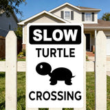 Slow Turtle Crossing Sign Slow Turtle Yard Signs Outdoor Turtles Poster Decor for Home Garden Tortoise Crossing Metal Tin Sign Tortoise Habitat Accessories Outdoor Decor 8x12 Inch