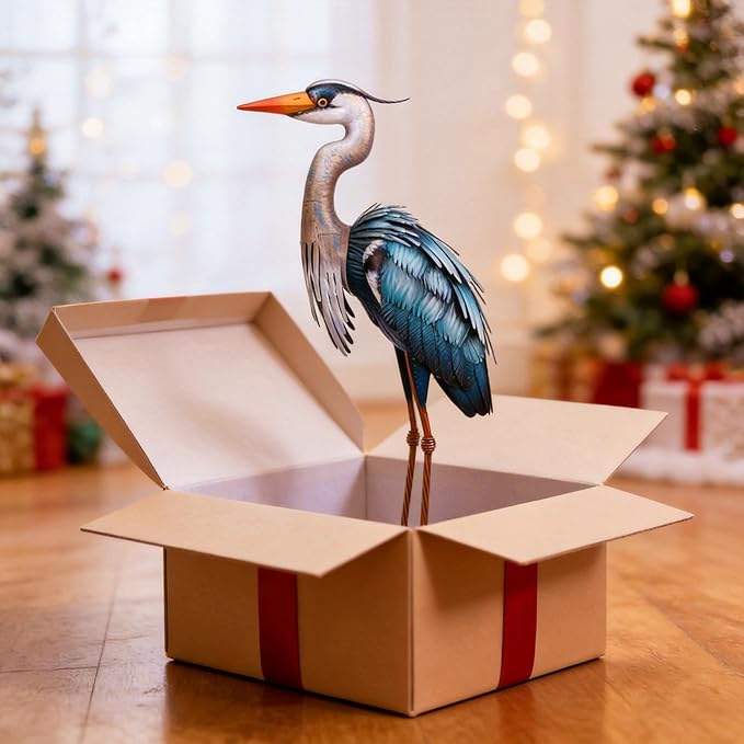 chisheen Outdoor Heron Statues Garden Decor Crane Statues Metal Yard Art Statue All Weather Resistant for Lawn Patio Porch Backyard Home Decoration Large Size