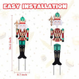 WONDER GARDEN Christmas Metal Yard Stakes, Lighted Nutcracker Soldier, Outdoor Christmas Decorations for Lawn Party Outside