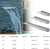 PONDO Lighted Waterfall Pool Fountain 36" with LED 7 Color Changing and Remote, Acrylic Waterfall Spillway for Sheer Descent Garden Outdoor