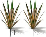Homight Large Agave Sculpture Rustic Metal Agave Plant Outdoor Interior Decoration Outdoor Lawn Decoration Yard Wooden Posts Matching Garden Suitable for Patio