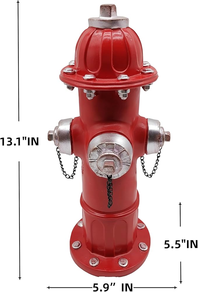 Teaeeno Fire Hydrant for Dogs,Resin Outdoor Statue for Small Dogs, Pee Post Aid & Delightful Outdoor Garden Decor, Dog Statue with Pee Post, Hand-Painted,Weather,Outdoor Ornament (Red)