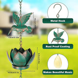 BigKing 7.87FT Lotus and Hummingbird Rain Chains for Gutters - Metal Rain Chains with 6 Cups, Rain Catcher Chain for Outside, Replacement Downspout for Gutters, Eaves, Drainage