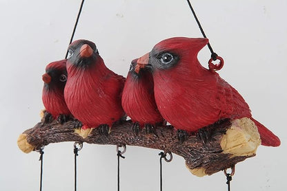 Cardinal Bird Wind Chime, Red Bird Bell Wind Chimes Outdoor Decorations, Garden Backyard Church Hanging Decor, Red