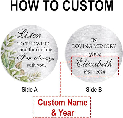ASTARIN Personalized 30" Memorial Wind Chimes for Outside, Bereavement Gift in Remembrance of a Loved One, Sympathy Gift for Loss of Mother Father Husband, Garden Patio Decor