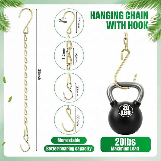 EBOOT 2 Pcs Hanging Chain for Bird Feeders, Planters, Lanterns and Ornaments(35 Inch,Gold)