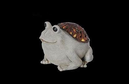 Roman Garden - Bronze Lighted Frog Statue, 6.25H, Pudgy Pals Collection, Resin and Stone, Decorative, Garden Gift, Home Outdoor Decor, Durable, Long Lasting